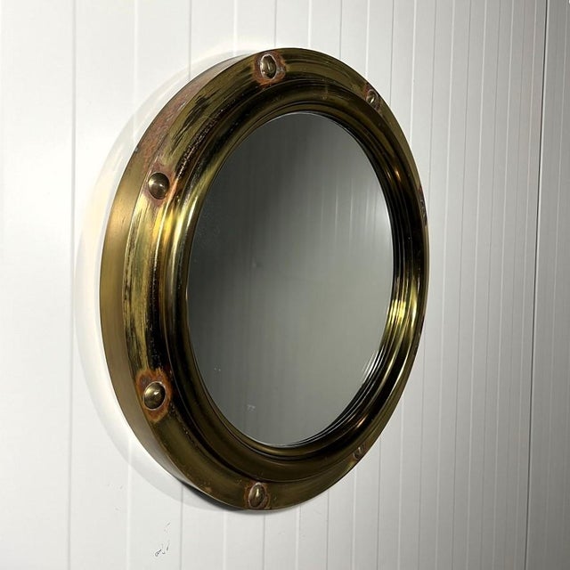 Brass Porthole Wall Mirror from Deutsche Werkstätten, 1950s For Sale - Image 10 of 11