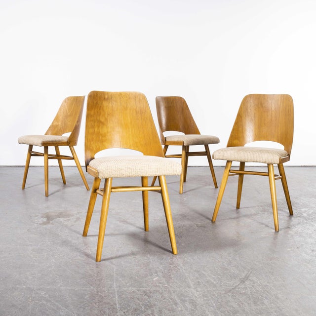 Upholstered Dining Chairs by Radomir Hoffman for Thon, 1950s, Set of 4 For Sale - Image 11 of 11
