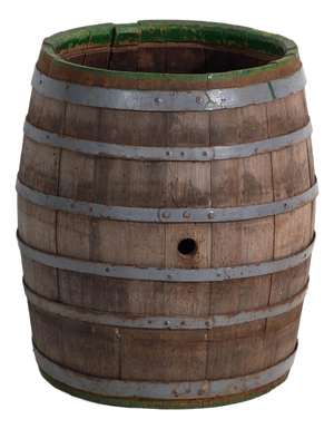 Vintage Wooden Barrel with Iron Straps, Central Europe, 1920