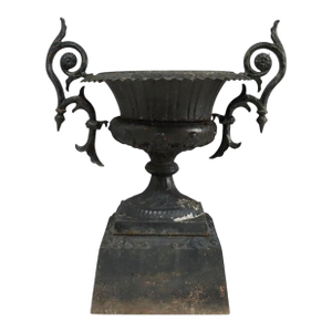 Classical Roman-Greco Cast Iron Garden Urn, Manner of Fiske, C1890