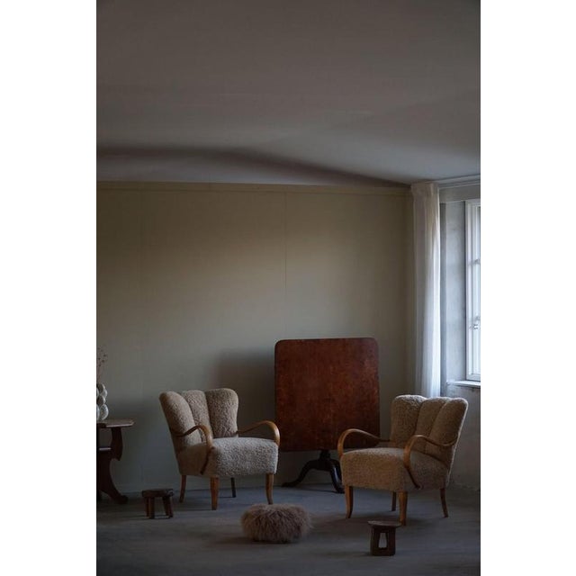 Handcrafted Square Folding Table in Burl Wood, Sweden, 19th Century For Sale - Image 4 of 12