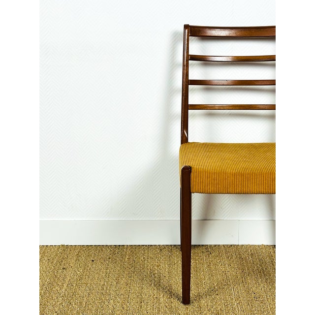 Scandinavian Teak and Corduroy Dining Chair, 1960 For Sale - Image 6 of 11