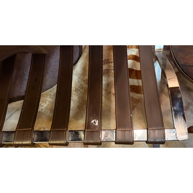 Vintage Barcelona Style Chrome and Leather Chair For Sale - Image 11 of 12