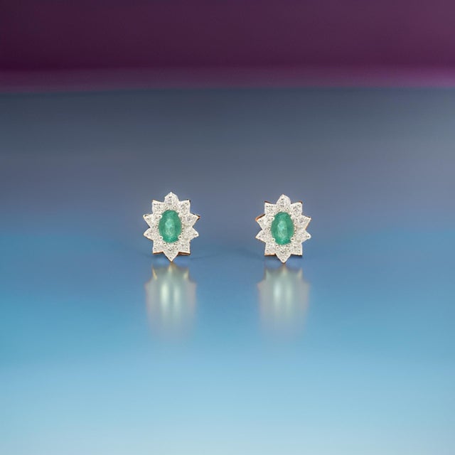 Traditional Natural Emerald Diamond Earrings 14k White Gold 2.4 TCW Certified For Sale - Image 3 of 12