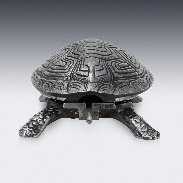20th Century English Novelty Cast Iron Tortoise Desk Bell, 1910 For Sale - Image 12 of 15