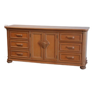 Vintage Mid-Century Modern Bernhard Oak Dresser - Mid-Century Neoclassical Storage Credenza Furniture 1960s For Sale