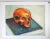 Late 20th century acrylic on paper painting of a skull. Unsigned. Unframed.