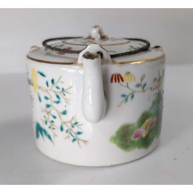 Chinese 19th or 20th Century Chinese Famille Rose Enamel Teapot With Butterflies For Sale - Image 3 of 16