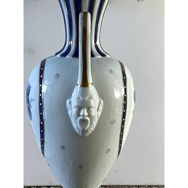 Mid-Century Modern Saint Croix Limoges Porcelain Table Lamp with Fabric Shade, 1950s For Sale - Image 3 of 11