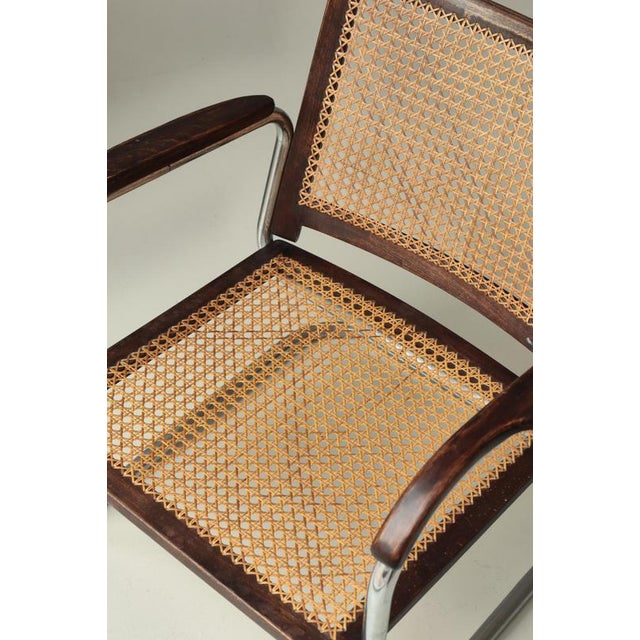 Modern Danish Funkis Chair S-102 in Steel, Cane & Leather attributed to Fritz Hansen, 1930s For Sale - Image 13 of 18