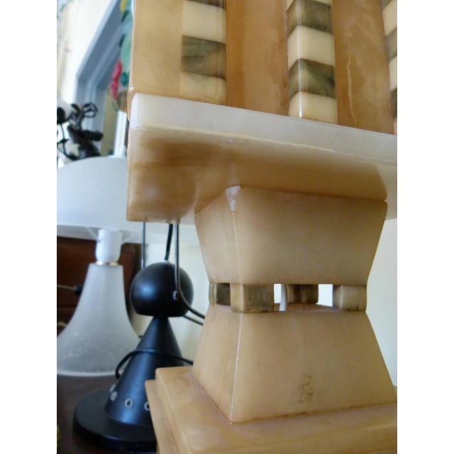 Stone Alabaster Table Lamp from Cooperativa Artieri Alabastro, 1940s For Sale - Image 7 of 11