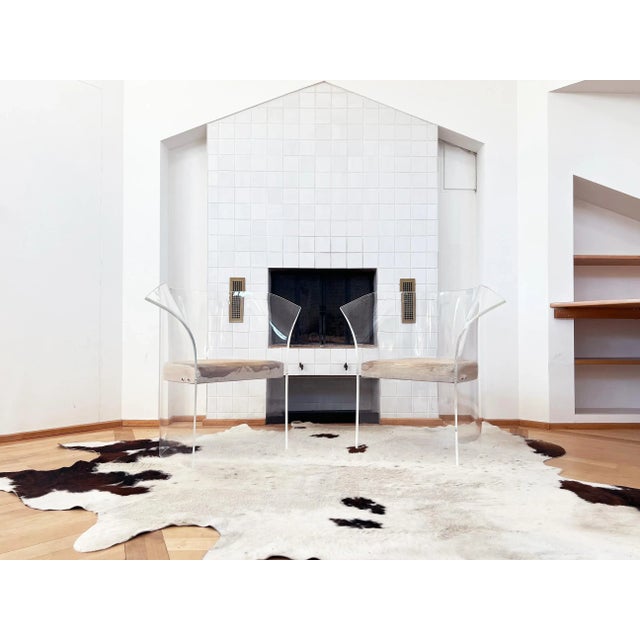 Beige Vintage 1970s Acrylic Glass Armchair Attributed to Vladimir Kagan For Sale - Image 8 of 12