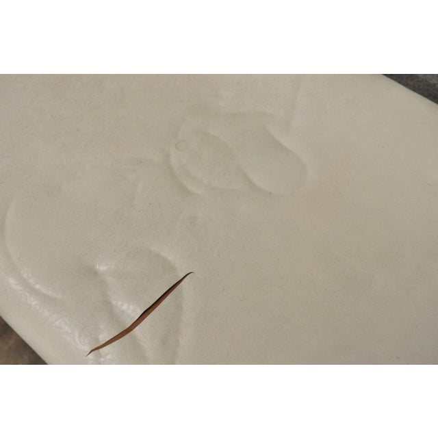 Vintage Mid Century Modern Green Painted Art Deco Vanity Bench Stool Ottoman For Sale In Philadelphia - Image 6 of 9