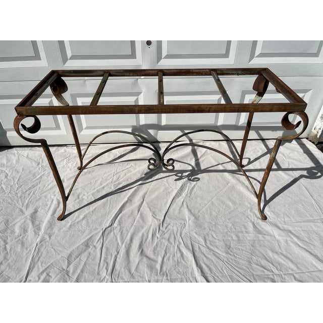 Mid 20th Century Vintage Iron Console Table For Sale - Image 5 of 13