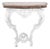Rococo Marble Top White Carved Wood Wall Mount Console For Sale