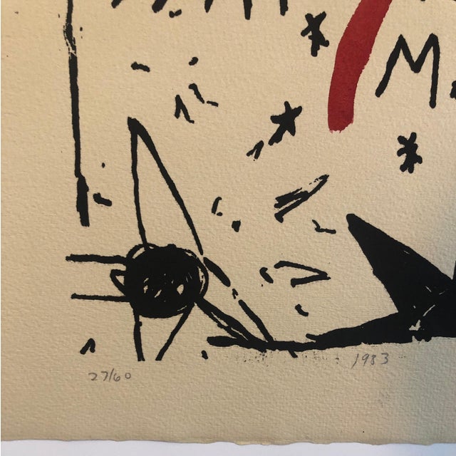 This is original watercolor over a limited edition woodcut political poster. hand signed, dated and numbered. it bears...