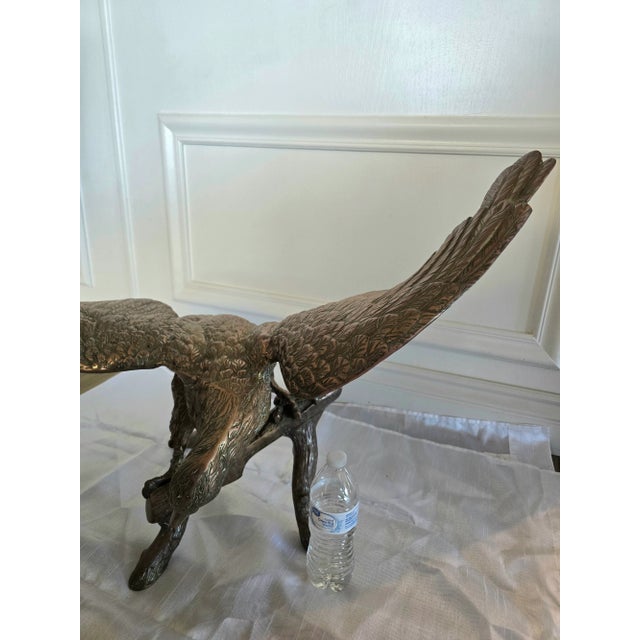 Extra Large Vintage Eagle Sculpture Brass For Sale - Image 14 of 18