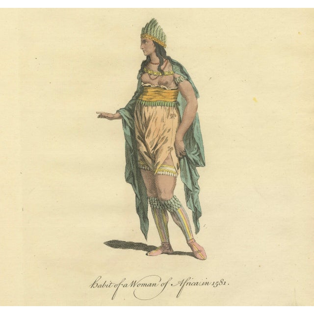 Mid 18th Century European School Artist, Habit of a Woman of Africa in 1581, 1749, Engraving For Sale - Image 5 of 9