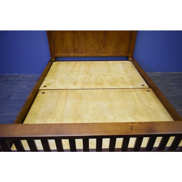 Wood Mission Style Quarter Sawn Oak Bed With Slats - Michael's Cherry For Sale - Image 7 of 8
