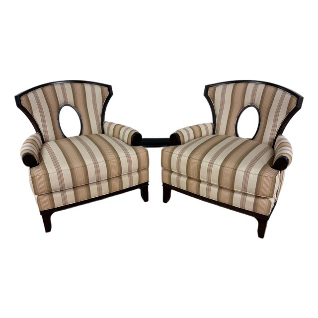 1980’s Iconic Club Chairs by Barbara Barry for Henredon, a Pair For Sale