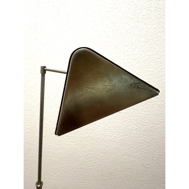Vintage Brass Adjustable Pharmacy Floor Lamp For Sale In Sacramento - Image 6 of 9
