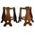 Brown Set of Brutalist Neo Gothic Rush Oak Tripod Stools, France, 1960s For Sale - Image 8 of 18