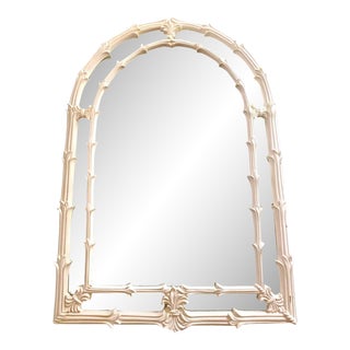 1970s Palm Frond Arched Wall Mirror After Serge Roche Gampel Stoll For Sale