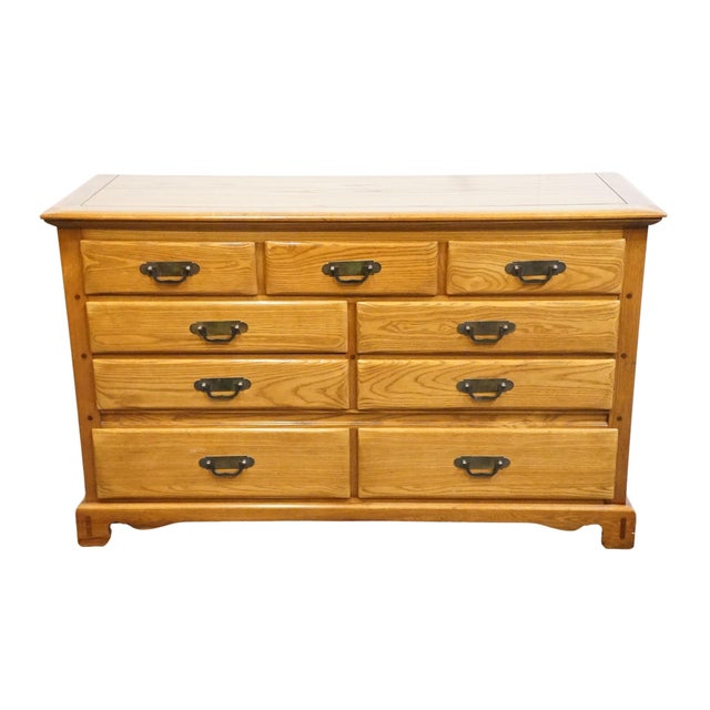 American Link Taylor Countryside Collection Solid Oak Early American Rustic 55" Double Dresser 6602 For Sale - Image 3 of 14