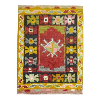 Vintage Turkish Konya Small Square Rug For Sale