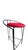 Late 20th Century Vintage Vecta Postmodern Black Metal & Red Upholstered Bar Stools – Set of 6 For Sale - Image 5 of 9
