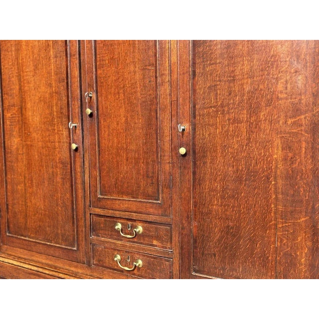 Wood 18th Century George Iii Period Oak Housekeepers Cupboard, 1790 For Sale - Image 7 of 13