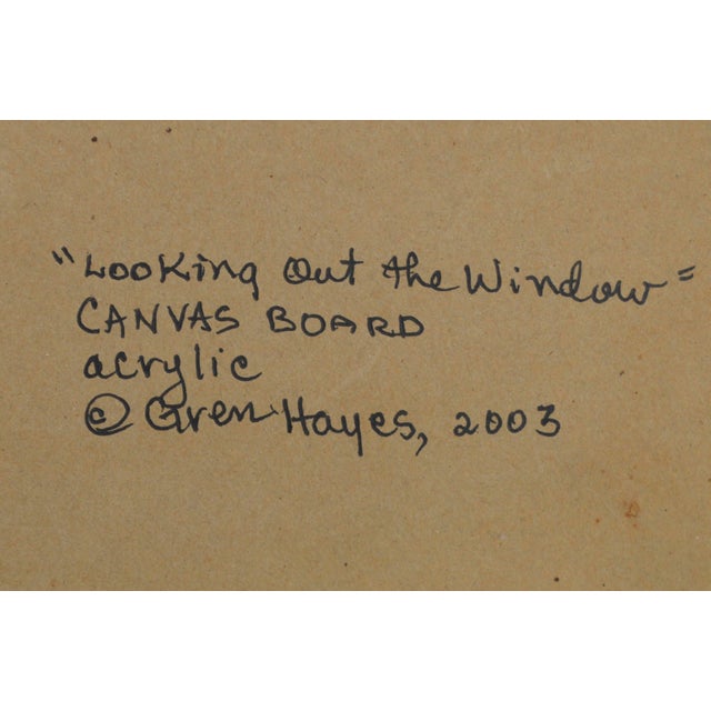 Textile "Looking Out the Window" - Bay Area Figurative Landscape by Patricia Gren Hayes For Sale - Image 7 of 7