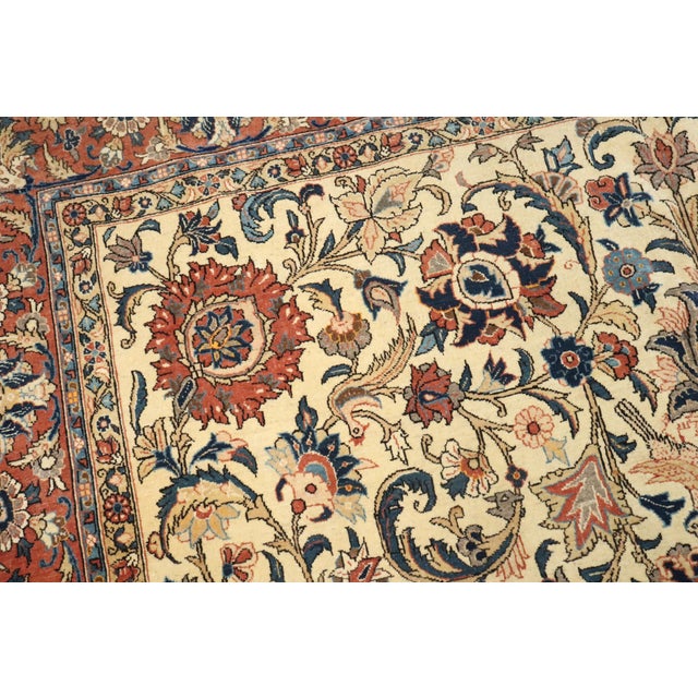 Antique Zabihi Collection Persian Qum Room Size Rug For Sale - Image 11 of 11