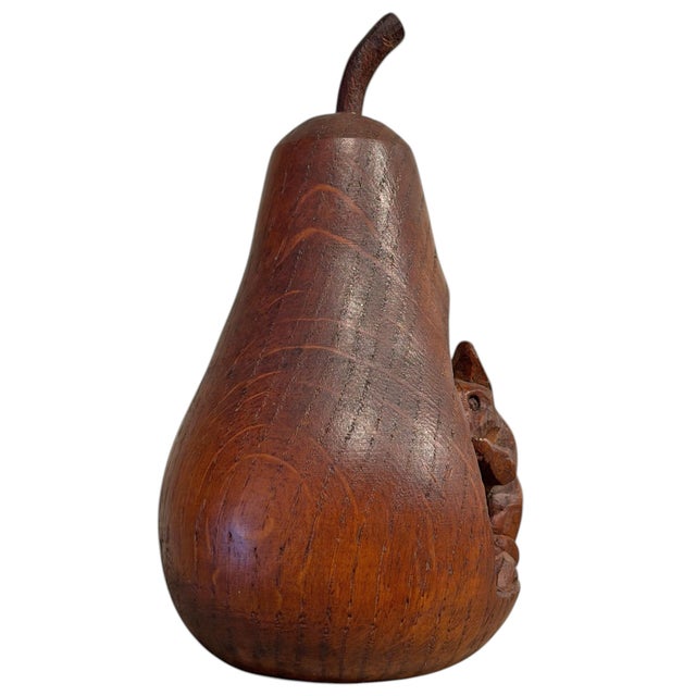 20th Century English Carved Oak Pear With Mouse For Sale - Image 4 of 10