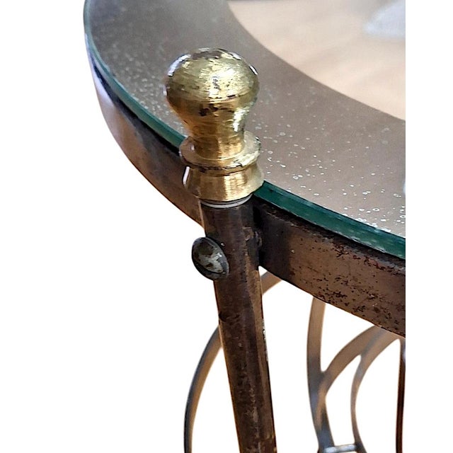 French Astrolabe-Inspired Iron and Glass Accent Table For Sale In San Francisco - Image 6 of 6