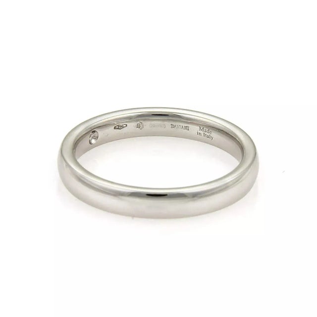 Damiani Noi Due 18k White Gold 3.5mm Plain Wedding Band For Sale - Image 4 of 5