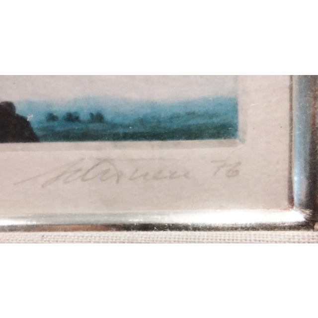 1970s Kurt Schonen Surreal Mountain Aquatint For Sale - Image 4 of 6