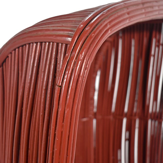 Vermilion Red Rattan Canopy Chair For Sale - Image 10 of 10