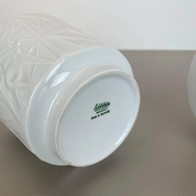 Op Art Biscuit Porcelain Vases from Edelstein Bavaria, Germany, 1970s, Set of 2 For Sale - Image 16 of 18