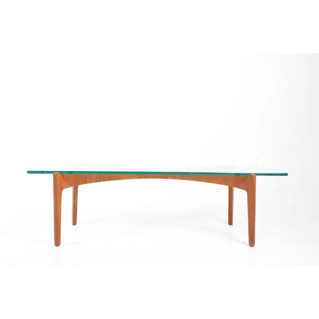 Brown Vintage Teak and Glass Coffee Table by Sven Ellekaer for Chr. Linneberg Møbelfabrik For Sale - Image 8 of 8