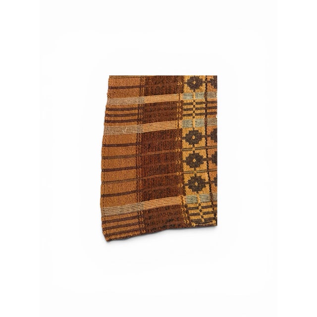 1970s Vintage Earth Tone Geometric Woven Textile Throw Blanket For Sale - Image 5 of 9