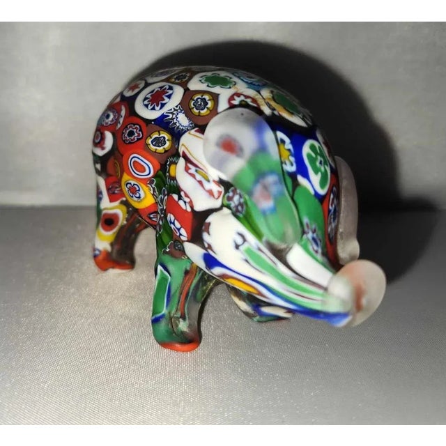 Murano Vintage Murano Millefiore Handblown Glass Pig Figurine For Sale - Image 4 of 12