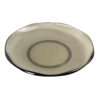 Smoked Glass Plate, Italy, 1970s For Sale