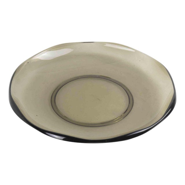 Smoked Glass Plate, Italy, 1970s For Sale