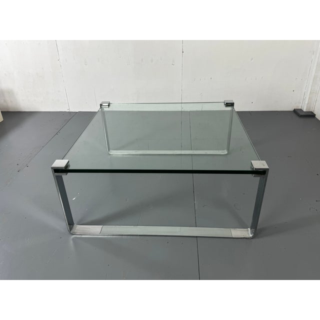 1970s Modernist Chrome Steel and Glass Coffee Table by Ronald Schmitt for Draenert, 1970s For Sale - Image 5 of 12