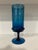 Empoli 1960s Mid Century Modern Empoli Deep Teal Blue Optic Art Glass Vase With Pedestal - Italian Mouth Blown Empoli For Sale - Image 4 of 12