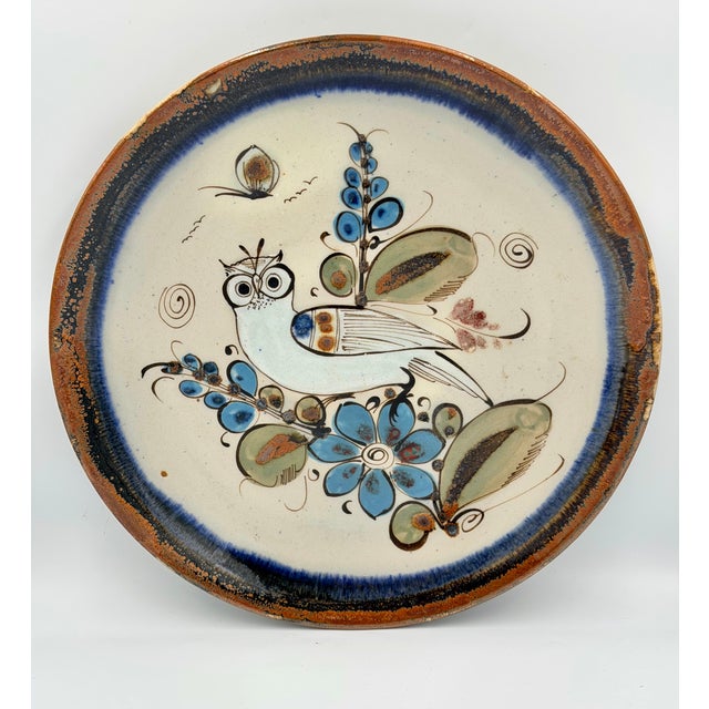 Discover the exquisite charm of this vintage Ken Edwards El Palomar Tonala pottery platter. The iconic hand-painted folk...