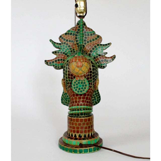 Mid 20th Century Vintage Tribal Figural Table Lamp For Sale - Image 5 of 13