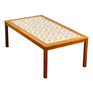 Scandinavian Coffee Table in Teak and Ceramic, 1960s For Sale