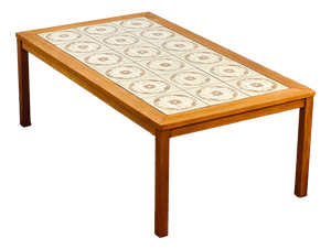 Scandinavian Coffee Table in Teak and Ceramic, 1960s